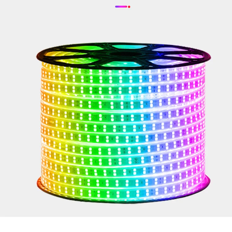 AC220V LED Strip 5050 Colorful Waterproof 14.4W/M Plum Blossoms Horses Running Chasing LED Strip Lights Indoor Outdoor Landscape