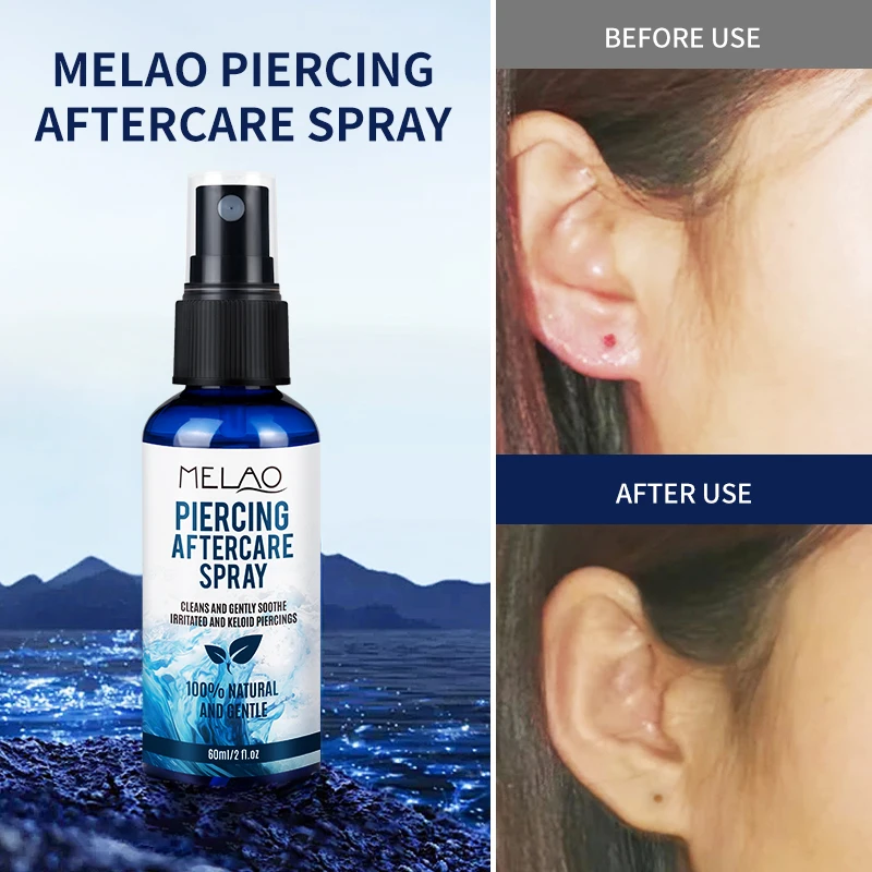 Custom Logo Ear Nose Earring Belly Button Piercing Wound Wash Cleaner Piercing Aftercare Spray