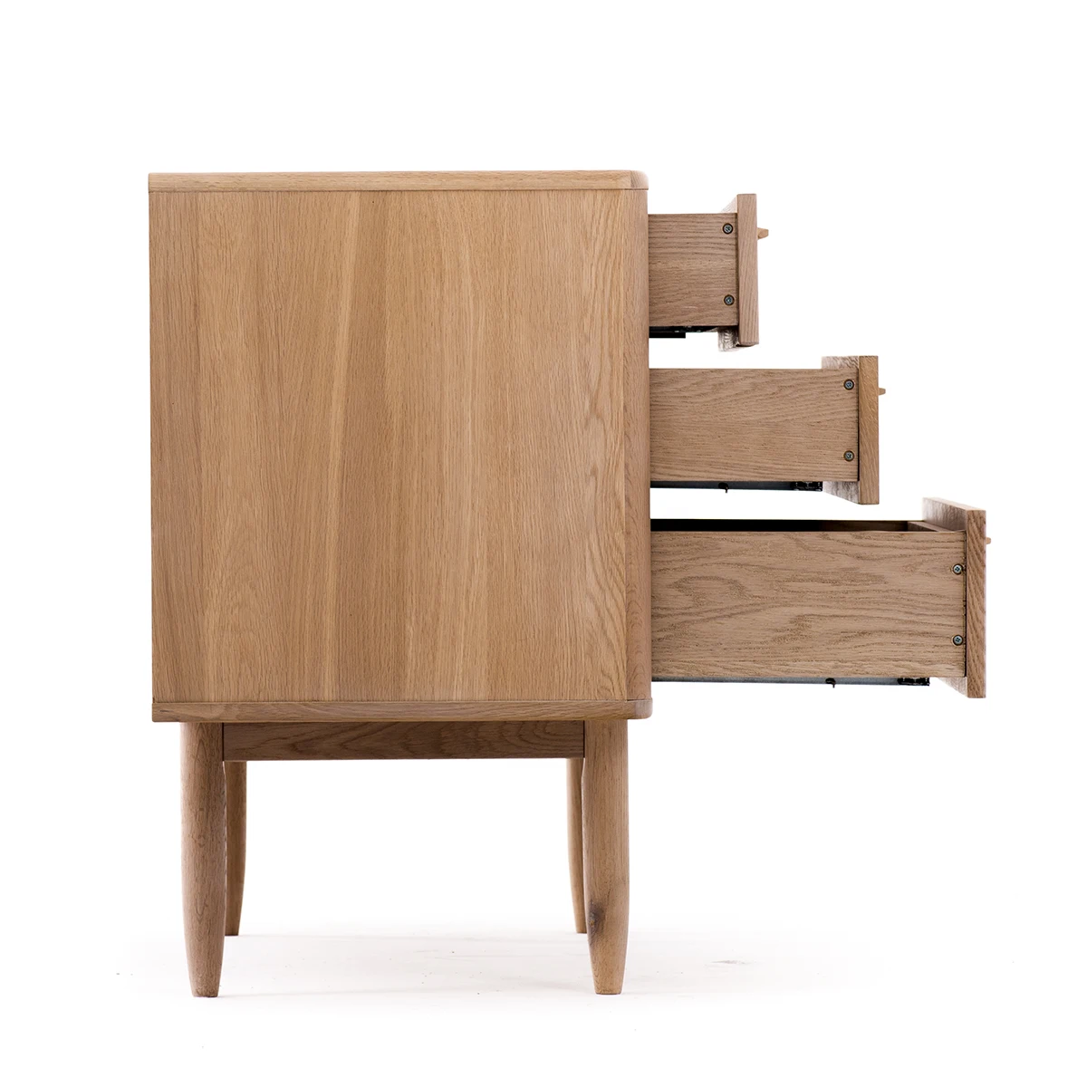 Furniture Cabinet Living Room North American Classic Simple Light Walnut 1 Door 3 Drawer Low Cabinet