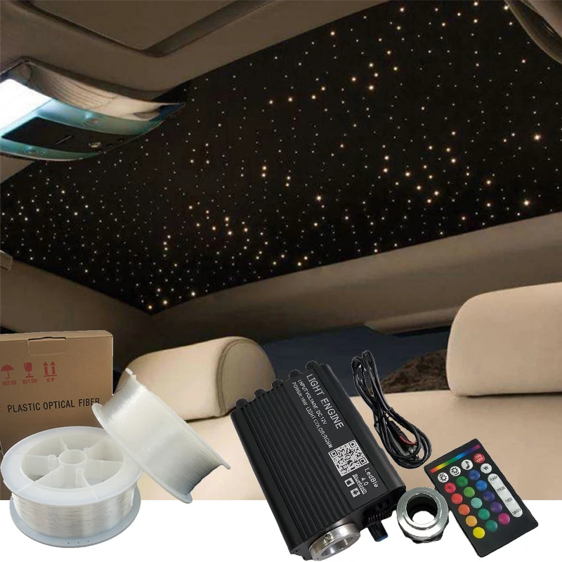 18W Twinkle LED Optic Fiber lights decoration Starlight Headliner Kit for Car Roof Fiber cable 0.75mm 2 meter with Bluetooth APP