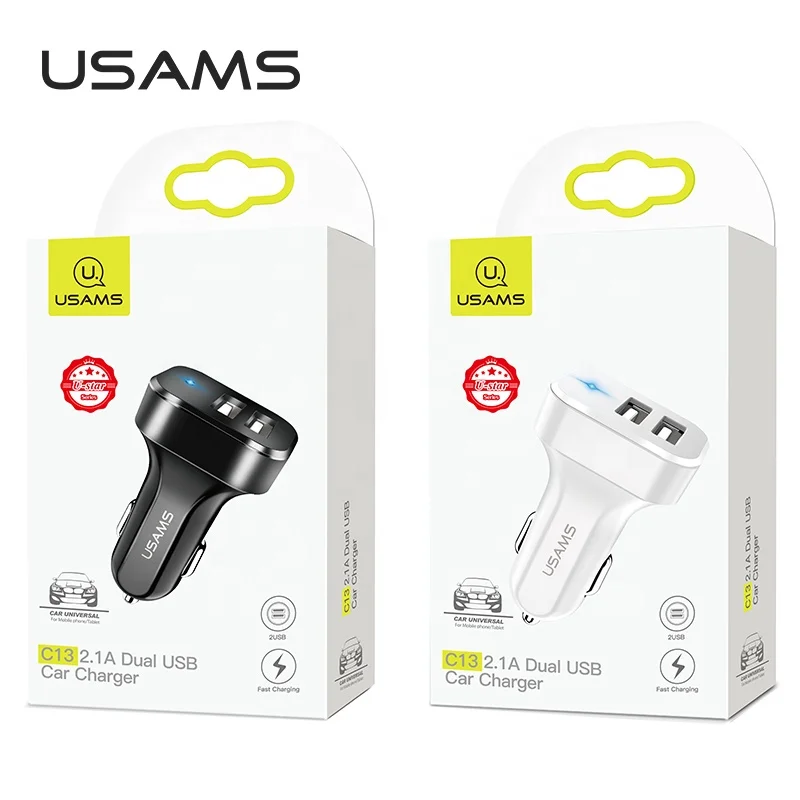  USAMS US-CC087 2.1A двойное USB Автомобильное зарядное устройство C13 зарядка автомобильное планшет MP3 / MP4 плеер 1 X Видео игровой электрический