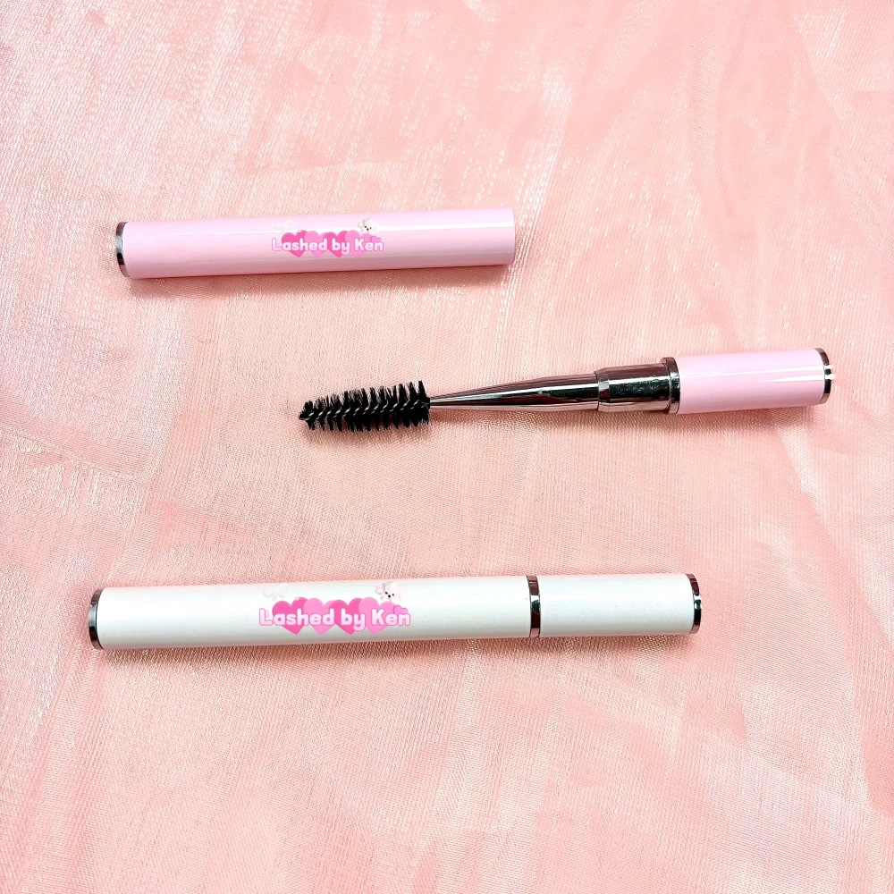 Disposable crystal mascara wands with tube eyelash cleanser brush makeup lash brush wholesale eyelash spoolie with tube supplier