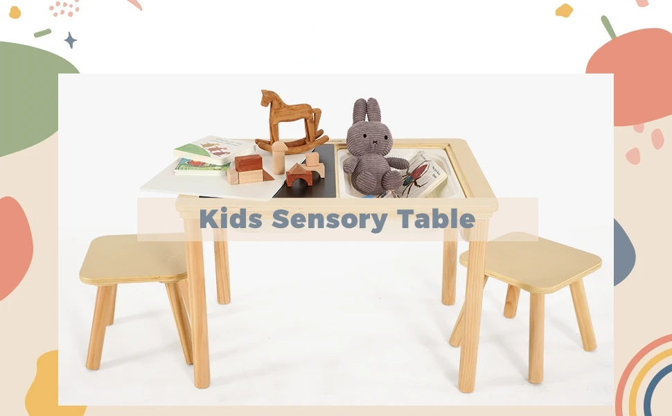 Wooden  Sensory Table For Kids Toys Game Table Building Blocks Puzzle Game Toys