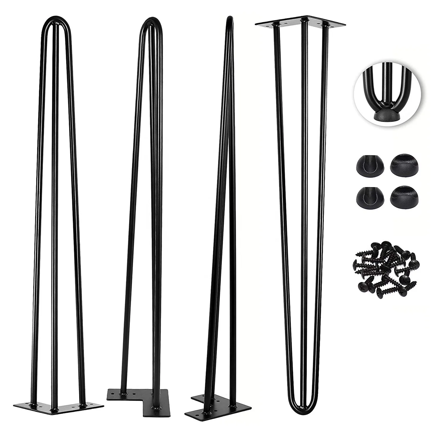 Hairpin Leg 28' Inch Wholesale Cheap Black U V Shaped Iron Steel Restaurant Desk Feet Metal Furniture Dining Hairpin Table Legs
