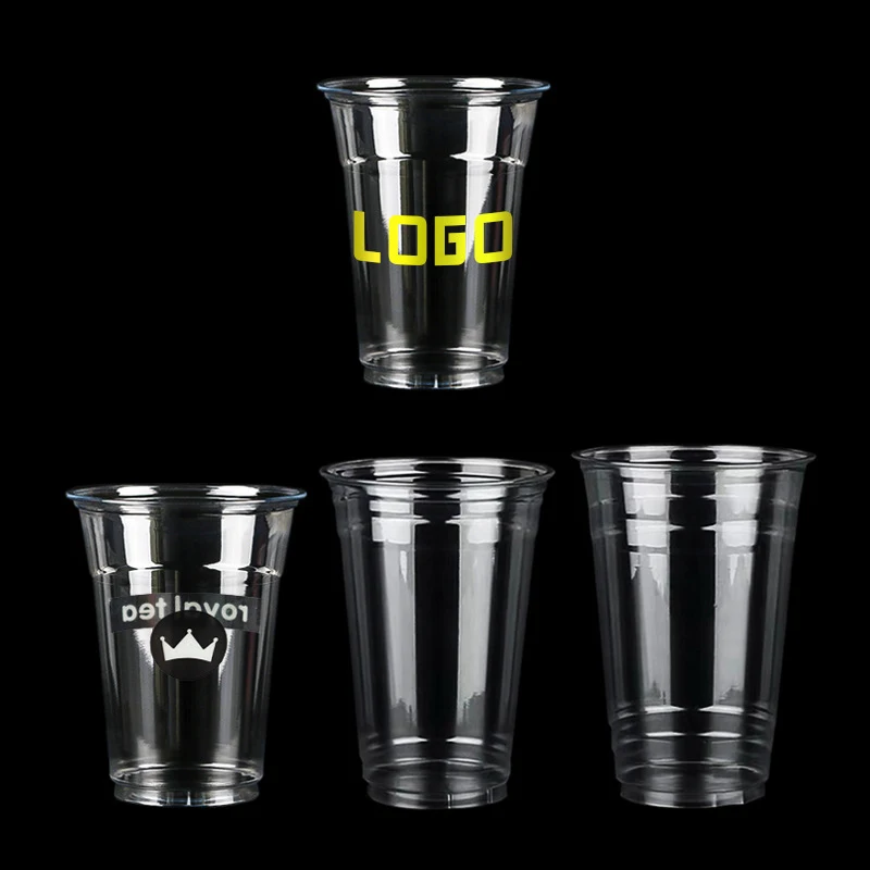 Factory Direct Supply 98mm Clean Washing Digital Printed Clear Post Consumer PET Plastic Cup