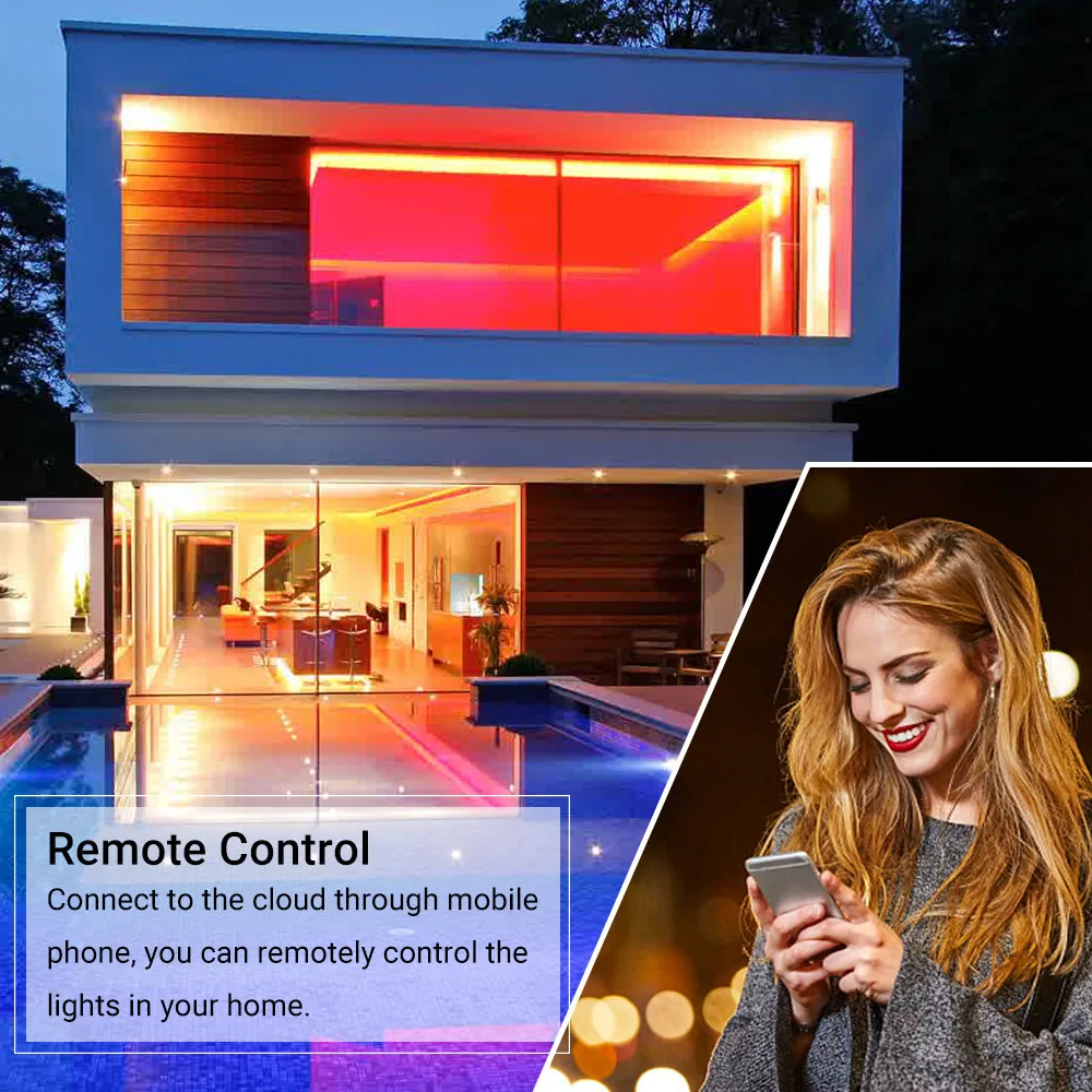 smart led strip light USB RGB tuya wifi app control light work with alexa google for TV home