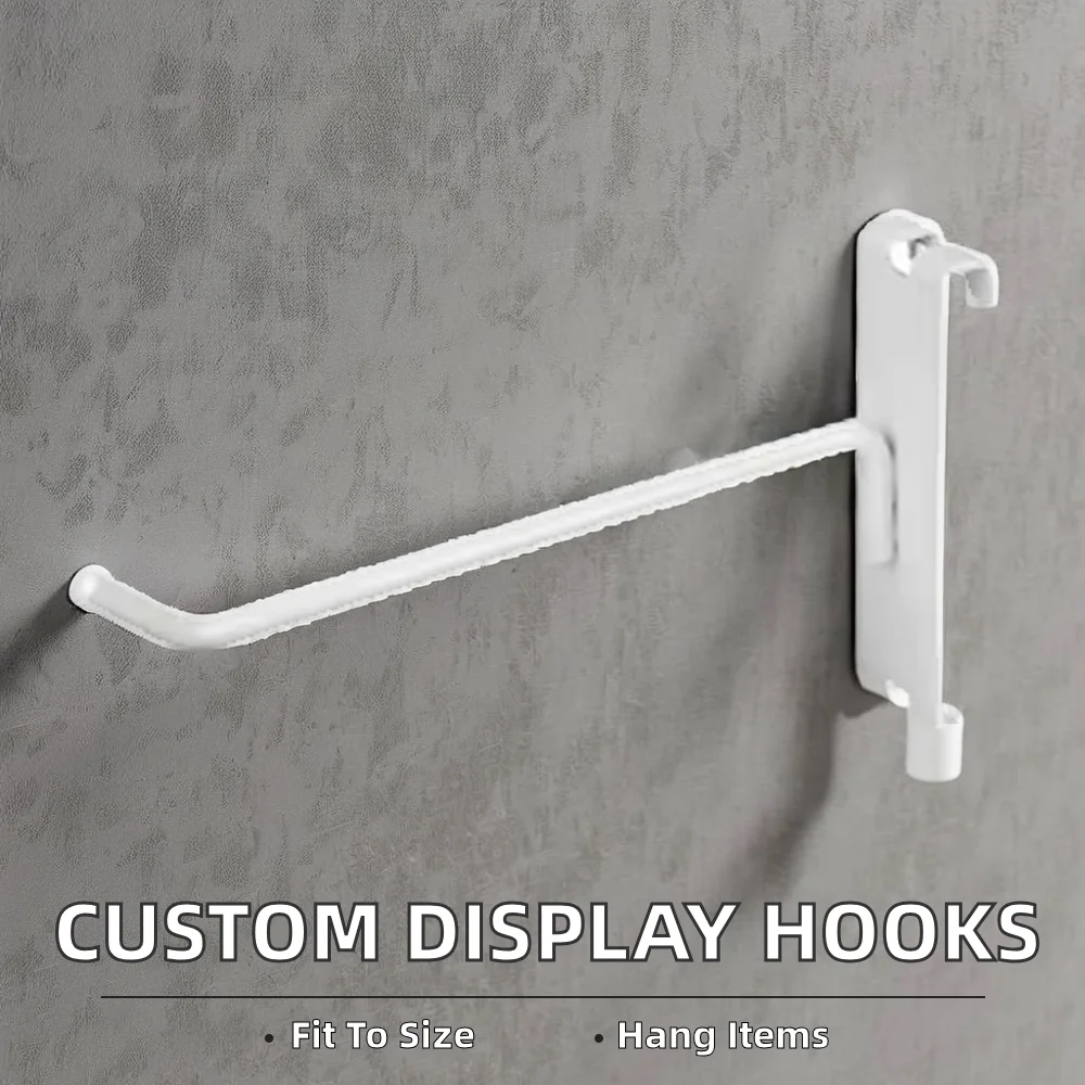 Customized Size Metal Grid Panel Steel Clothes Hanging Wall Wire Store Display Counter Merchandise Hook Cowboy Hat Product