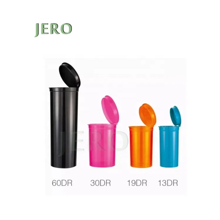 19 Dr child resistant tube pill bottle plastic pop top joint tubes 78mm pop top tube