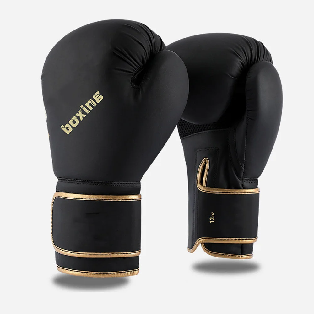 Custom Logo Tear Resistance PU Leather Boxing Gloves with Wrist Support Punching Training Boxing Gloves