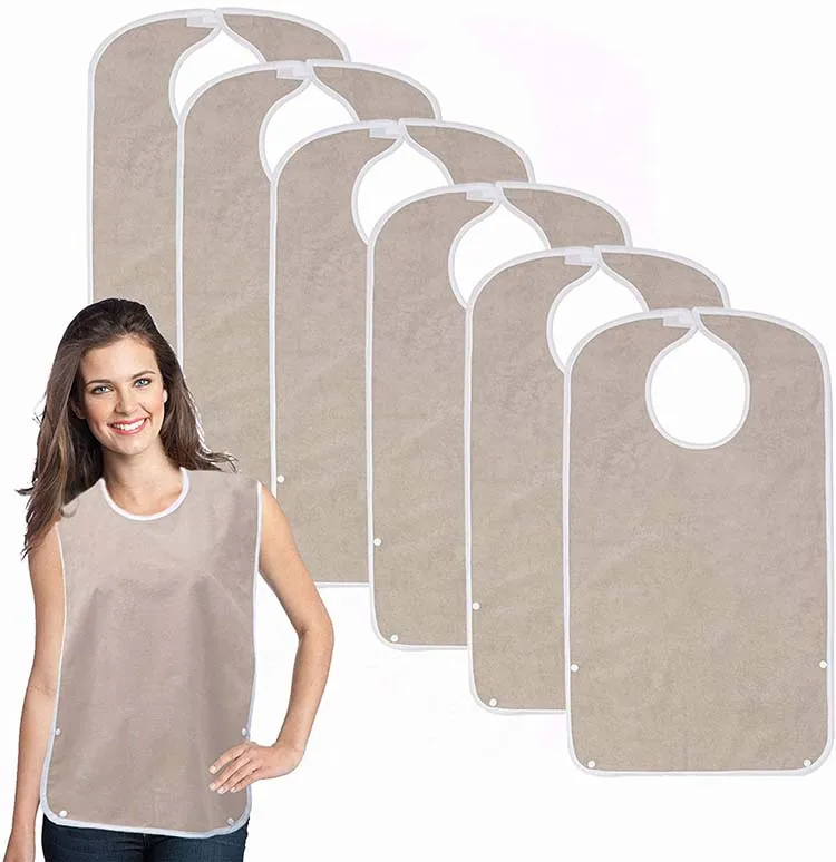 Customized Logo Print Aprons Kitchen Water Proof Disposable Adult Bibs For Elderly