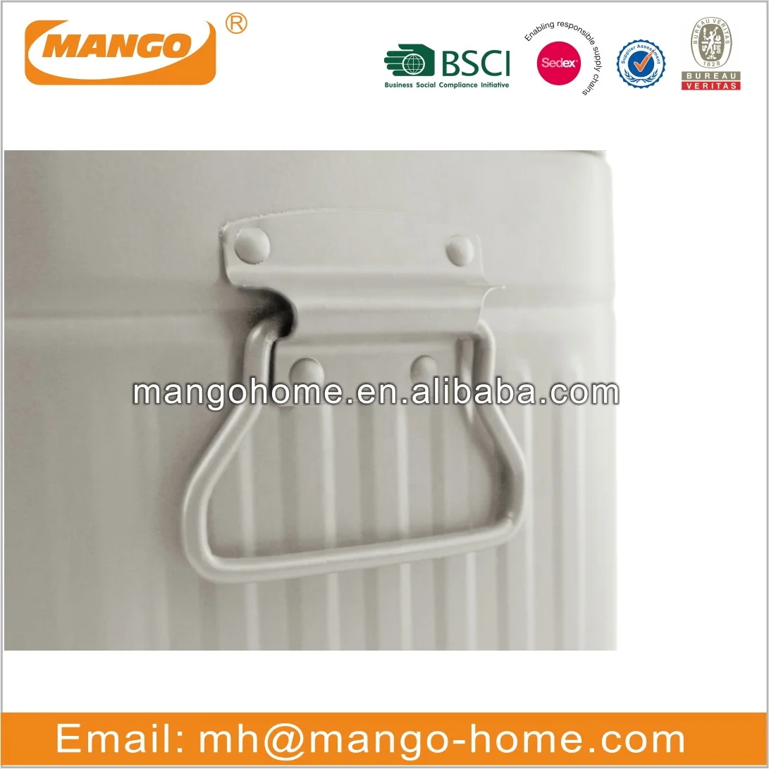 Home Kitchen Metal Pedal Ribs Square Metal Trash Can And Toilet Brush Holder Set