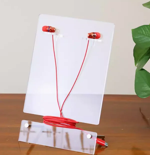Wholesale Acrylic display stand headset Acrylic Crystal earplug stand customized headphone stand head-wear customization