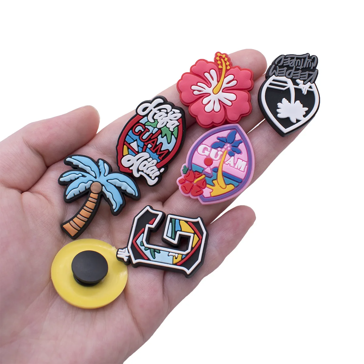 2023 new guam island hawaii beach shoe charms summer theme  shoes decorations accessories charms for kid gift