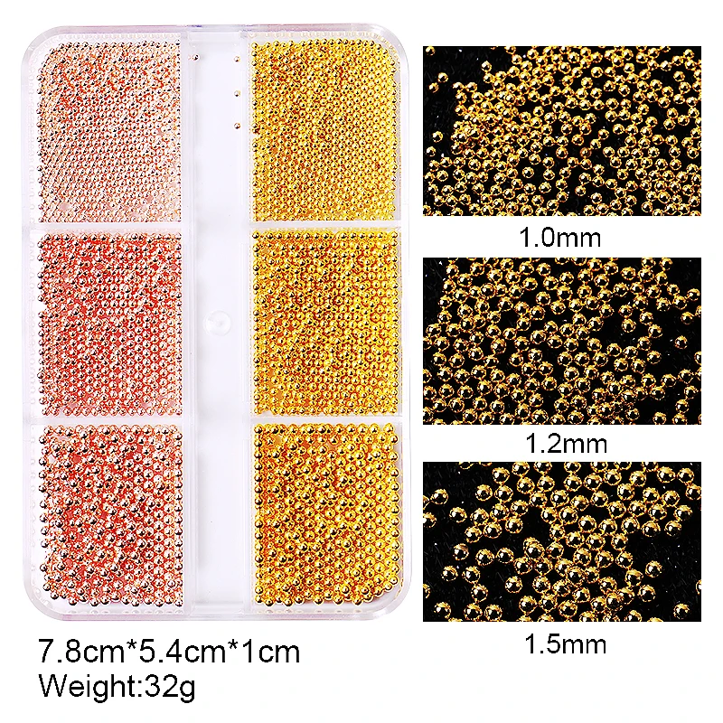 SZCT-049-SZCT-050 3D Nail Art Decoration 6 Grid Diamond Jewelry Accessories Disc Bead Ornaments