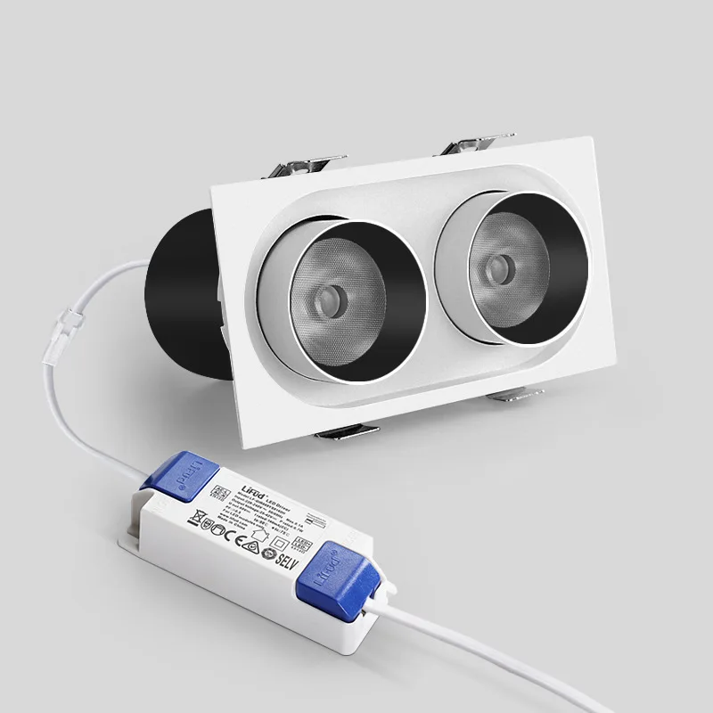Commercial 25 adjustable led downlight white color spotlights adjustable led recessed downlight double cob downlight