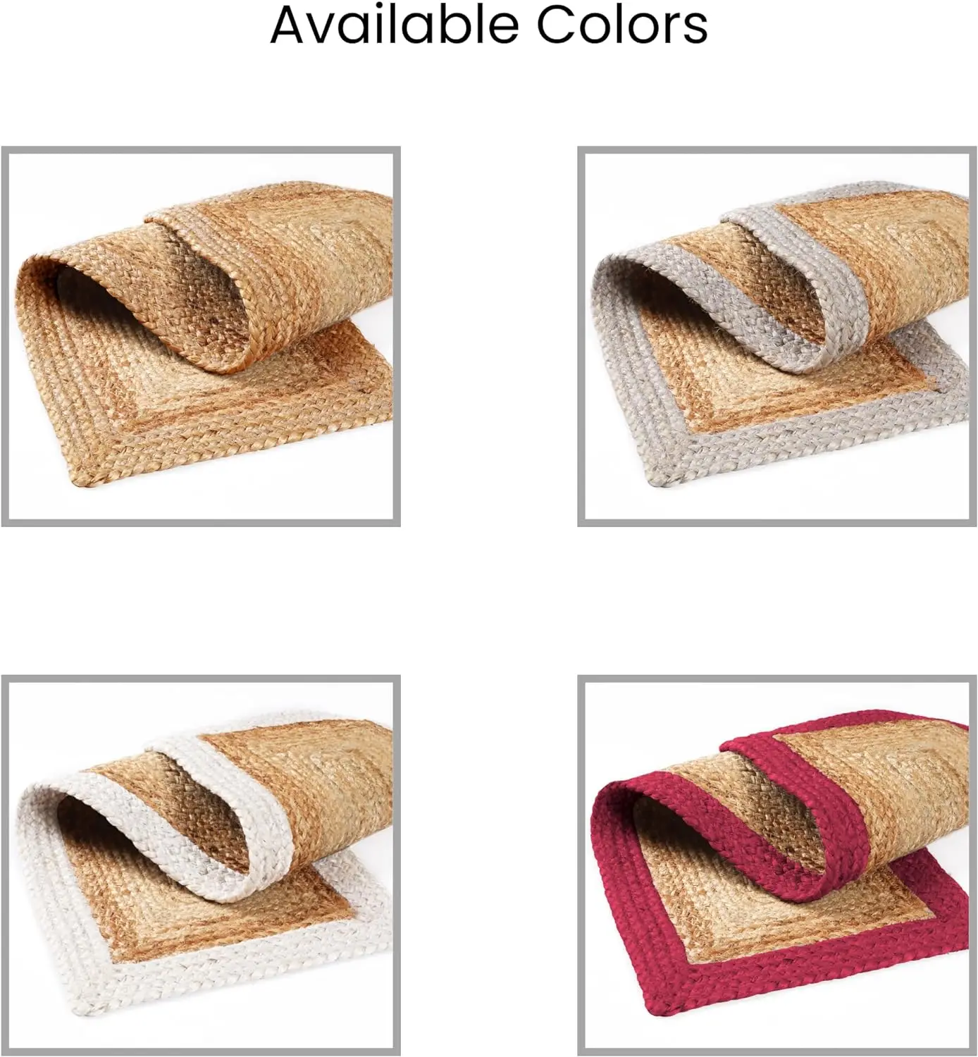 100% Jute Designer Embroidered Rugs For Living Room Bedroom Handmade Oval shape Jute rug with fringes Handmade