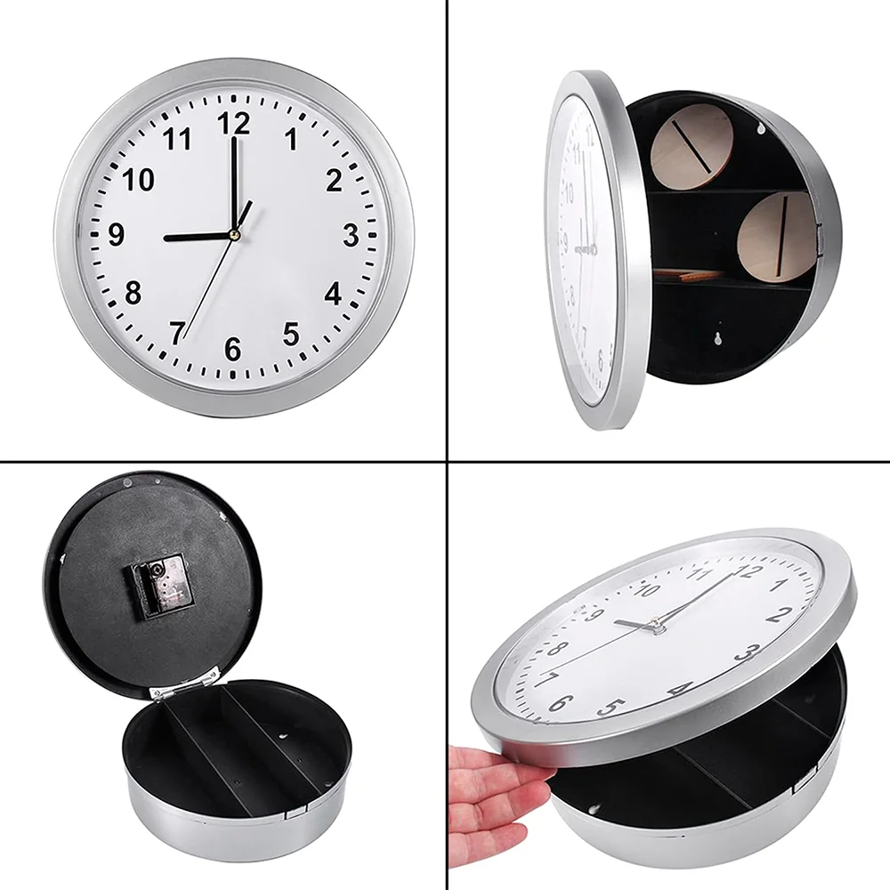 10 Inch Plastic Wall Clock Diversion Safe Clock with Hidden Compartment Clock for Valuables