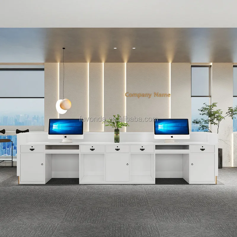 Unique White Reception Desk Zitai Customized color size logo white modern reception desk hotel beauty salon reception desks