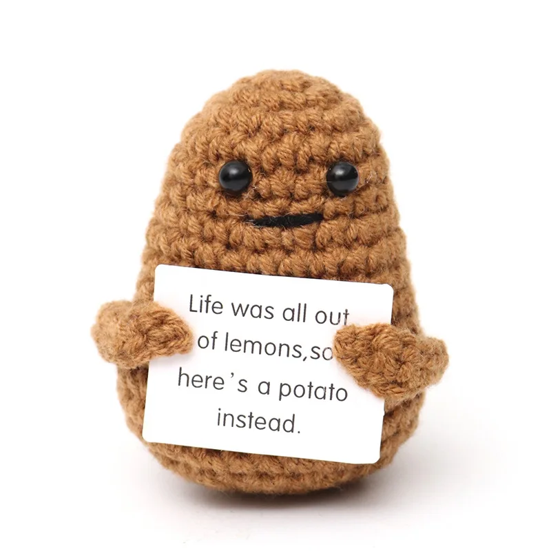 new product ideas 2024 Handmade crochet chicken sunflower yarn woven cucumber woven vegetable fruit doll pendant