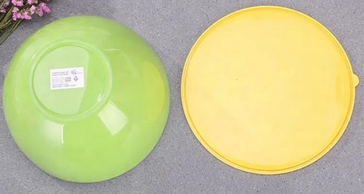 Экологически чистая разноцветная круглая Салатница из полипропилена без бисфенола А с крышкой, чаши для салата