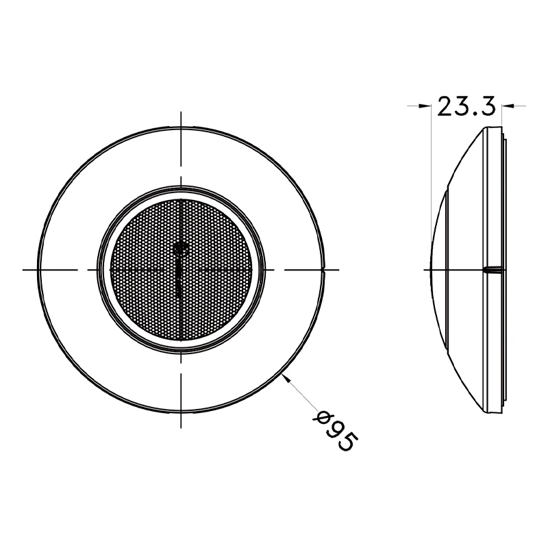 3.5 inch 14W Round LED Interior Light for RV Boat Car Camping Cabin Caravan White Black Housing