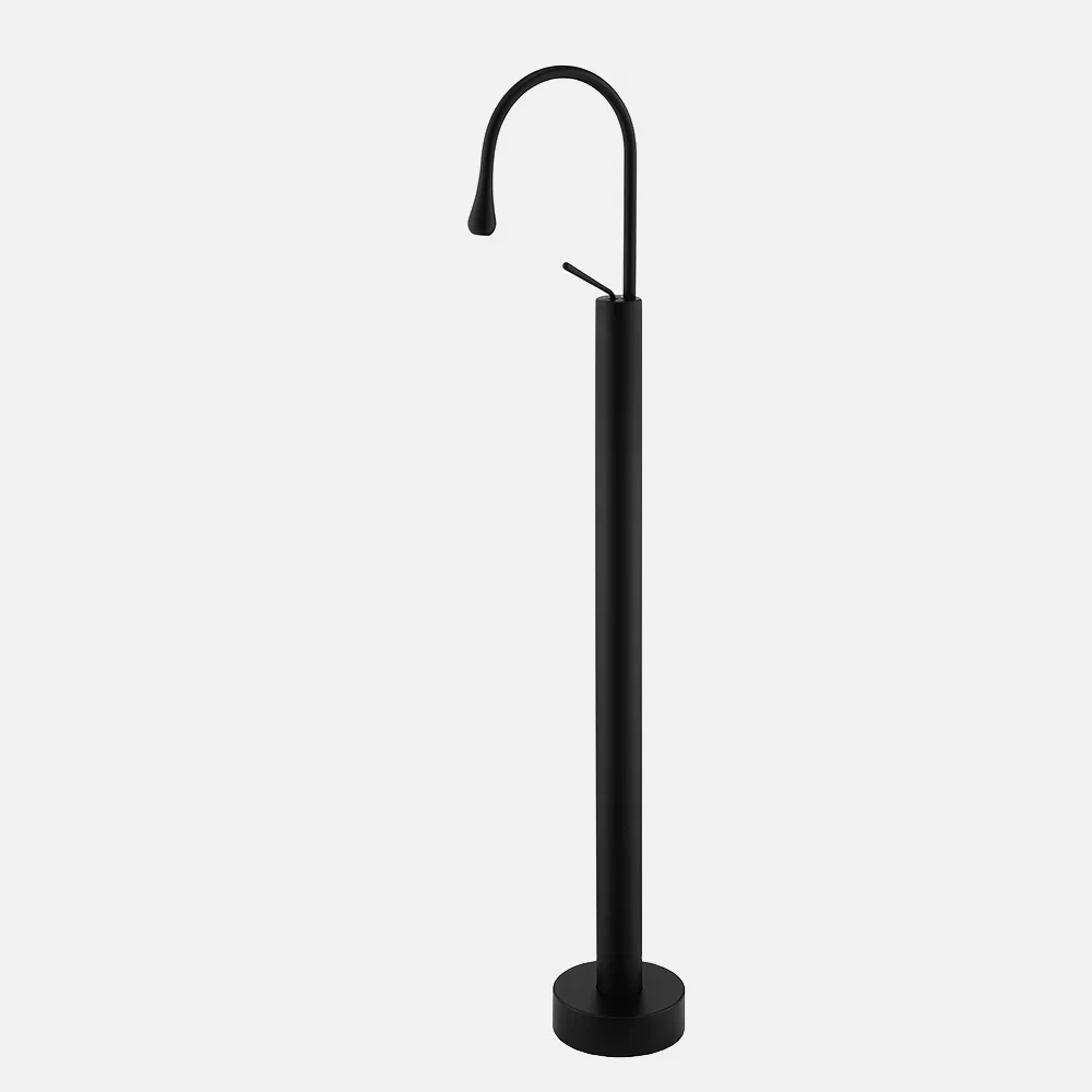 New Design Floor Mounted Matt Black Bathtub  Faucet with Shower Brass Hot and Cold Design Bathtub Faucet Bathroom Bathtub Faucet
