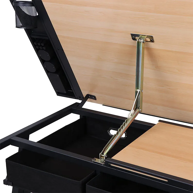 Height And Angle Adjustable Drawing Table Mdf Tabletop Drafting Table With Stool And Storage Drawer