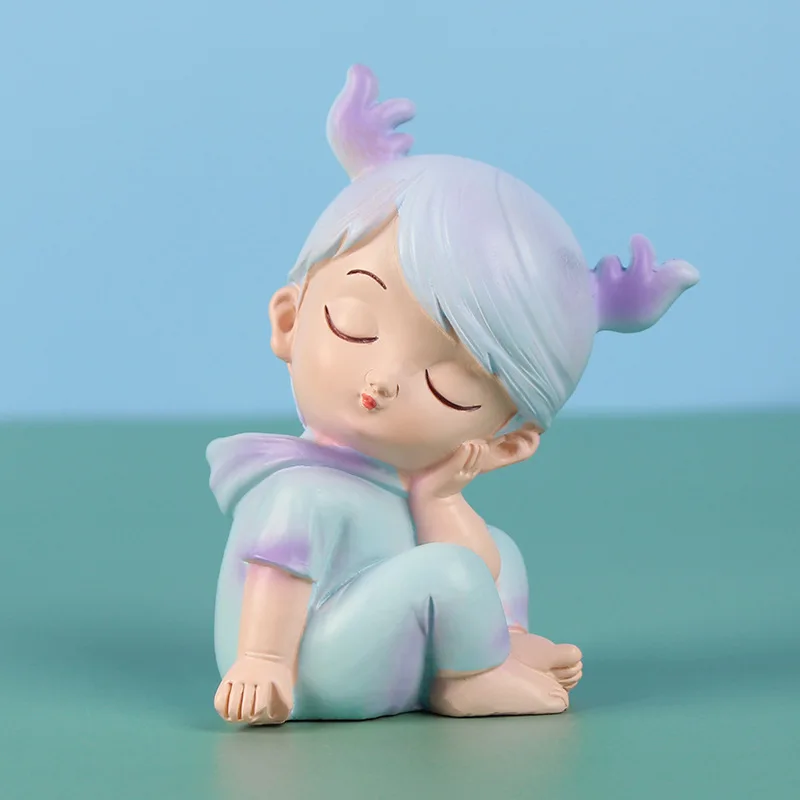 wholesale small collectible African Japan Indian custom resin fairies miniature tiny cute girl boy baby figurines