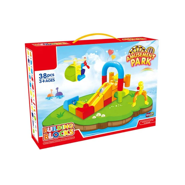 Super City Series Magnetic Plastic Pipe Blocks Building Set Toys for Preschool