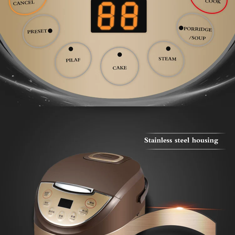 Chinese Cheap Price Small Simple Multi Function Spherical Rice Cooker 5L Electric Cooking Pot With Steamer 1.8Litre