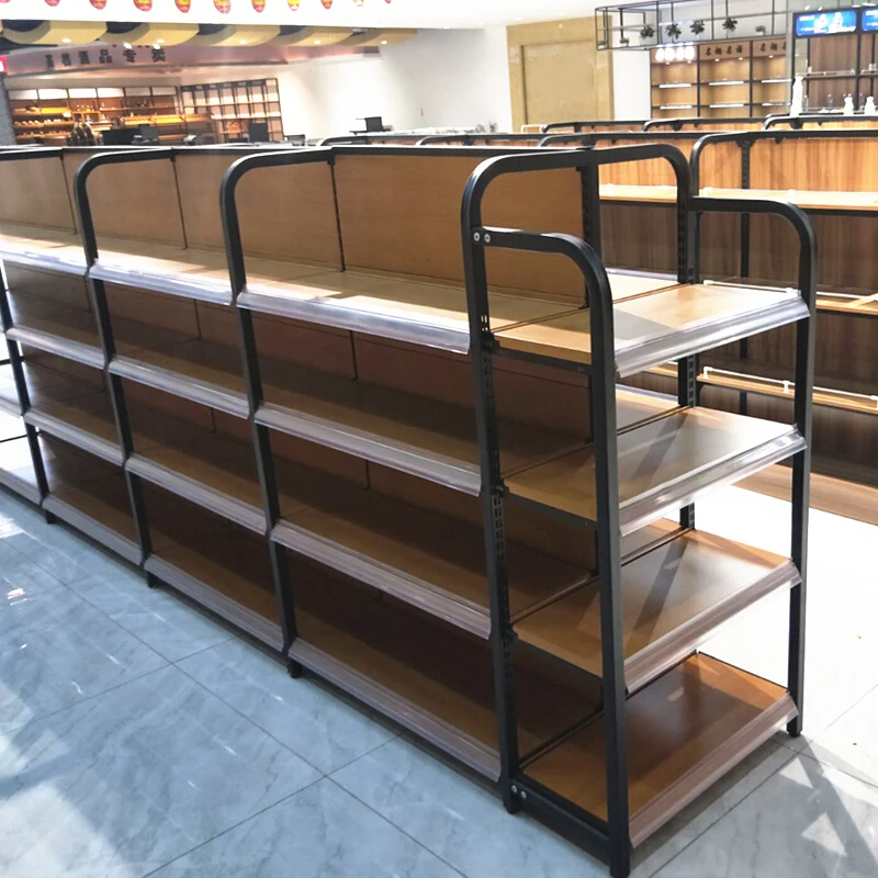 High fashion Customized style wood and metal store displays shelving cabinets