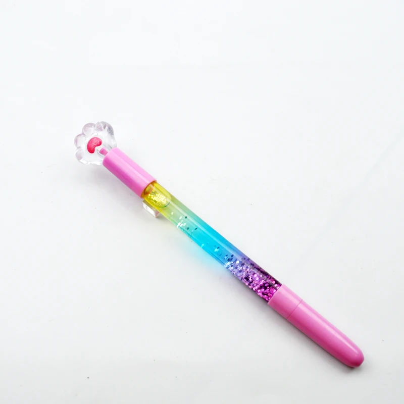 Customized Logo New Style Cute Plastic Single Led Light 1.0MM Refill Black Ink Gel Pen
