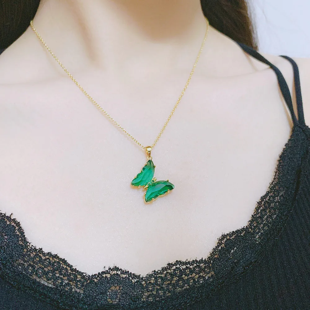 Modalen Wholesale V Triangle Stainless Steel Enamel Vintage Charm Gold Necklace