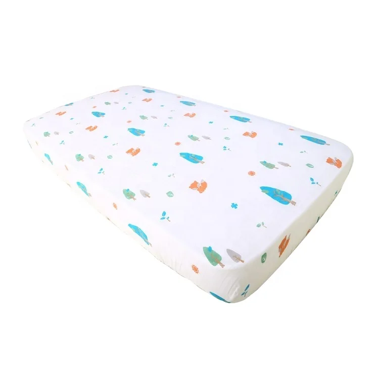 
Customized Newborn Muslin Cotton Baby Crib Fitted Sheet Baby Bassinet Sheet 