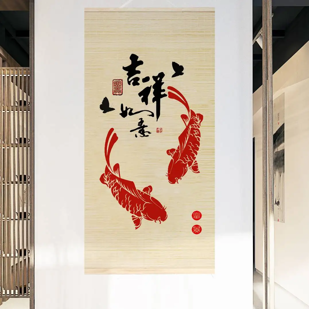 Home office widely used wholesale art decor painted wall bamboo hanging paintings