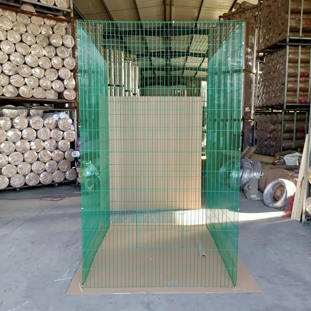 PVC coated galvanized 2.5 2.8 3 mm wire diameter 2.5*10 3*10 aperture cuboid chicken rooster cages pen with two doors