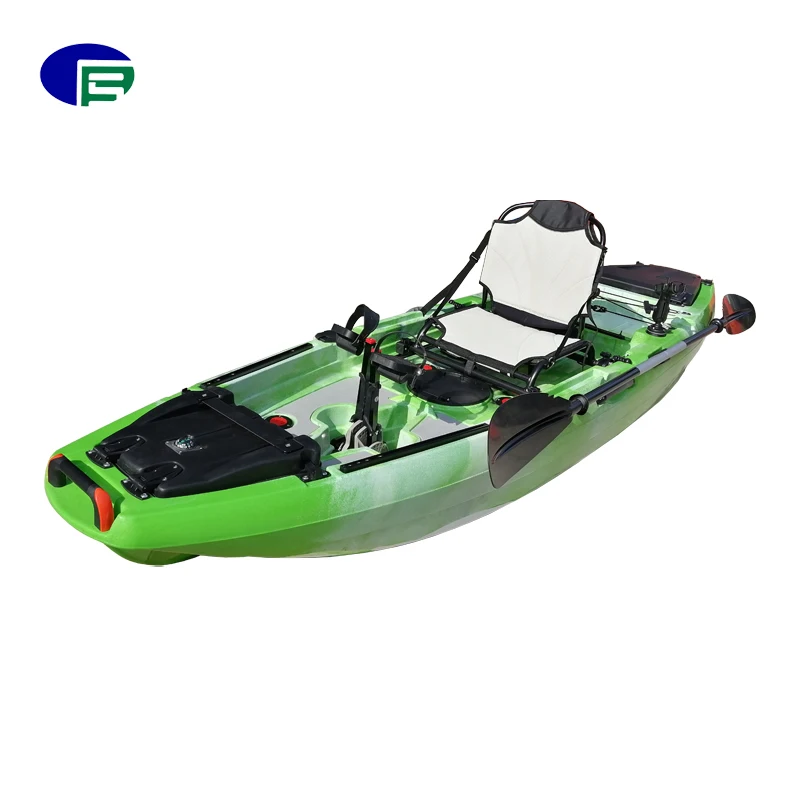 Newly 10ft tandem sea angler sit on top fishing kayak rowing boat with foot pedal
