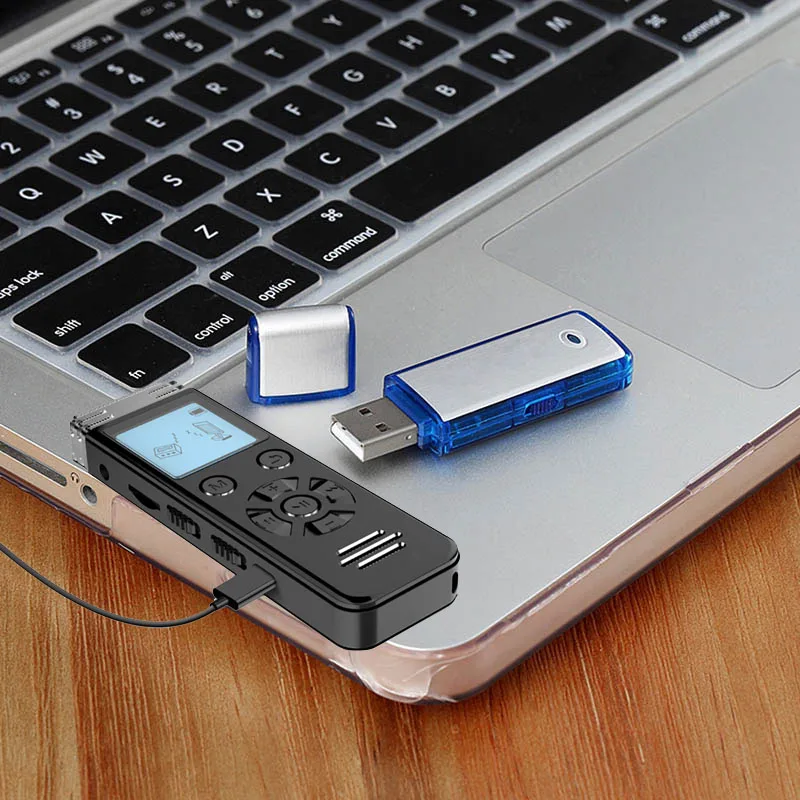 Custom Mini One Key Recording USB Disk Audio Recorder Keychain Voice Recorder for Lectures Black