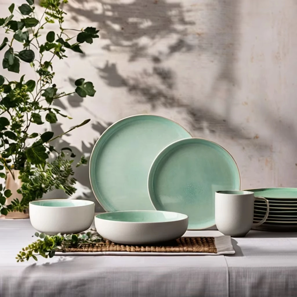 Modern Design Pasta Dish Deep Ceramic Plate with Glaze High Quality Enamel round Pattern for Daily Home Use Weddings