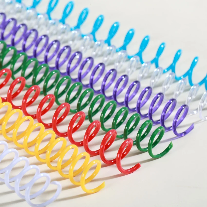 Single ring binding High quality Plastic spiral coil for book binding colorful plastic spiral binding coil
