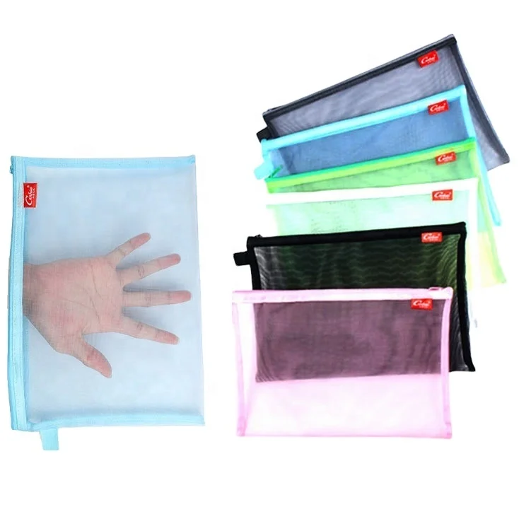 
Custom gift pouch clear nylon advertising A4 organza file doucment bag 