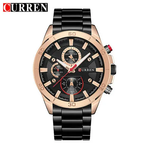 CURREN 8275 новая модель Мужские кварцевые лучшие Брендовые Часы из нержавеющей стали водостойкие наручные часы