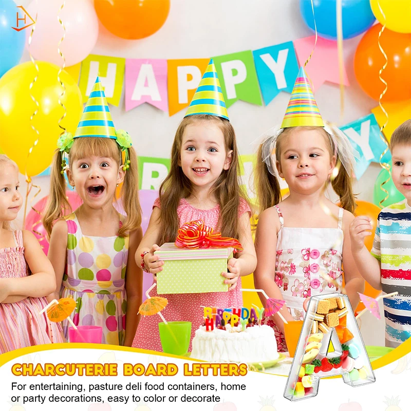 Custom Letter A-Shaped Clear Acrylic Candy Chocolate Biscuit Tray Fruit Bowl Wedding Party