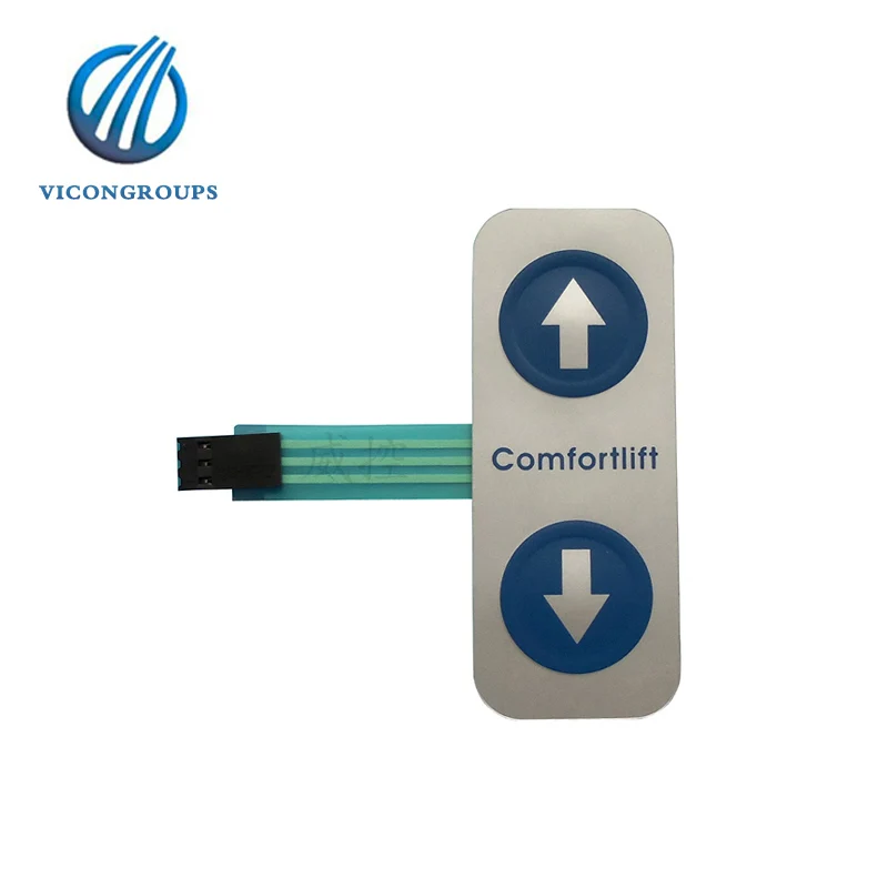 Custom Embossed Tactile One Key Membrane Switch/Keypad/Keyboard With Backlight LED