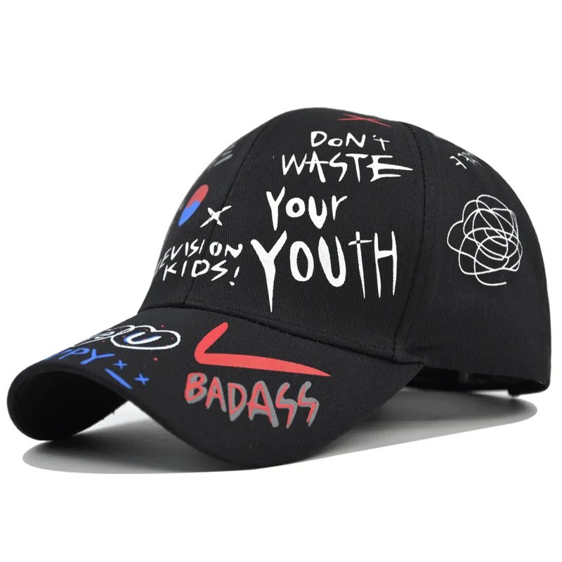 Wholesale High Quality Boys Girls Summer Graffiti Cap With Print Women Sports Baseball Cap Gorras