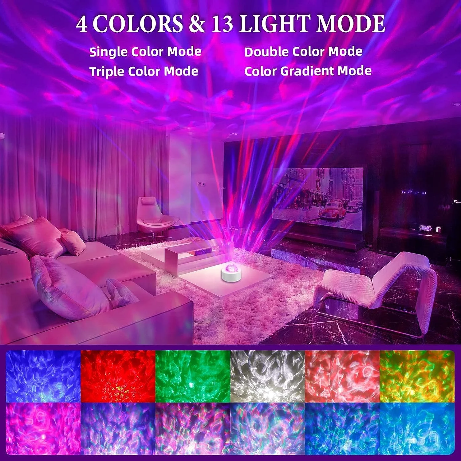 EGOGO Moon Ocean Water RippleLights Projection Lamp Nebula Cloud Lights Night Sky Lights Ceiling Cool Game Rooms