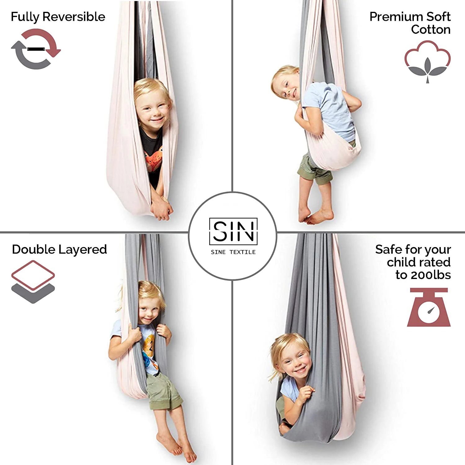 amazon hot High quality adult sensory swing for autism therapy swing