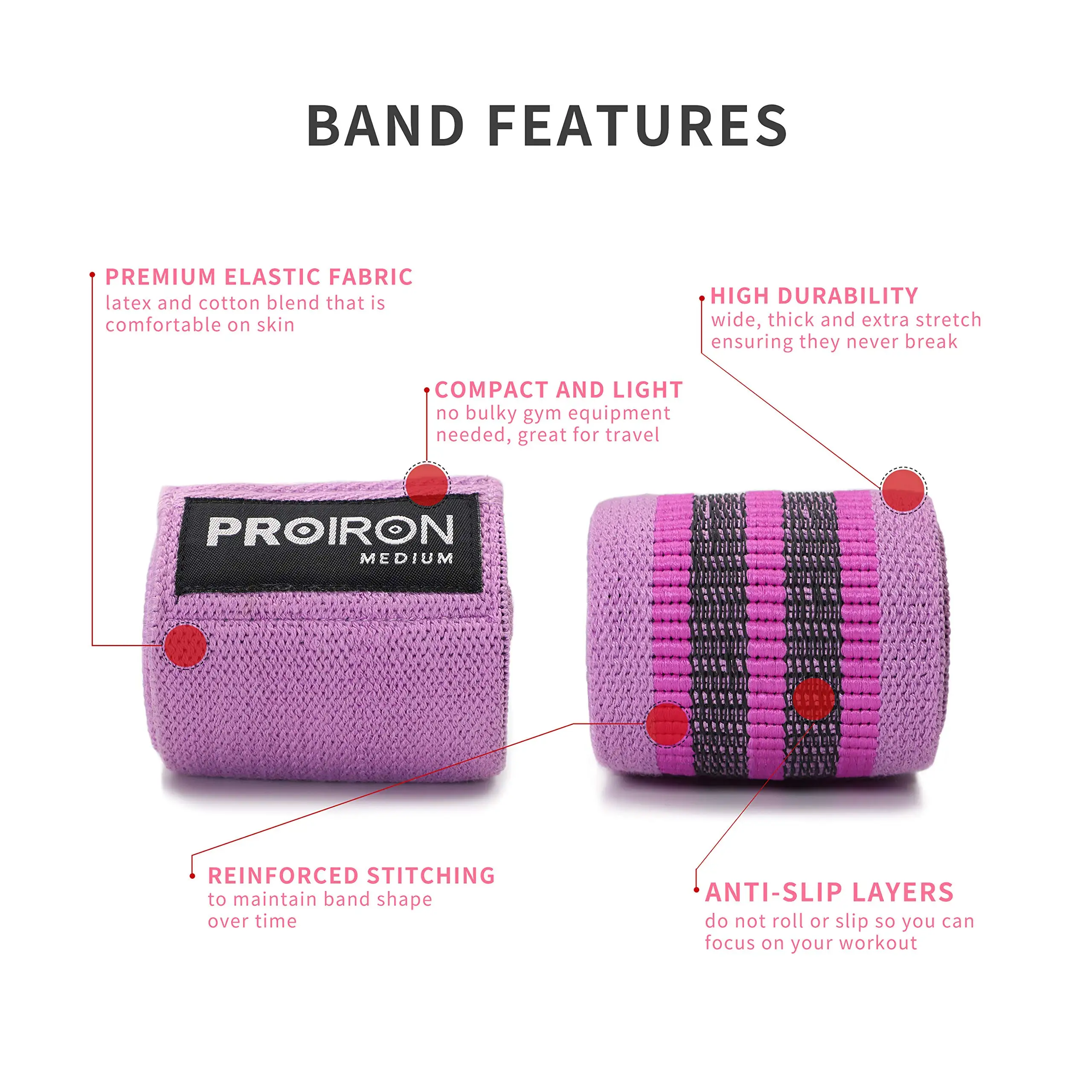 PROIRON Wide Anti-slip Fabric Resistance Bands Cotton Hip Circle Band for Sports Posture Corrector Exercise equipment