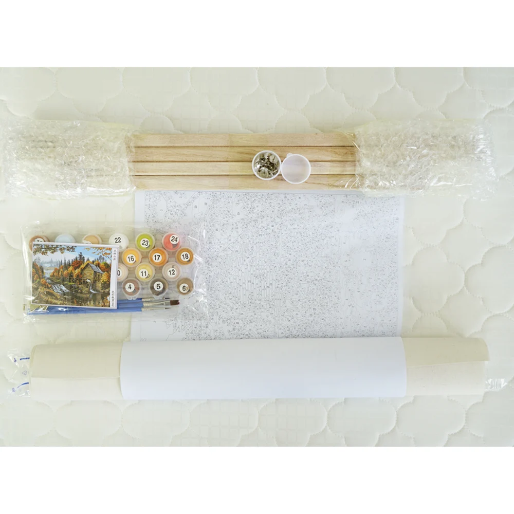 Factory Direct Digital Painting Art City Sunset Oil Painting Paint By Numbers On Canvas With Frame Wholesale