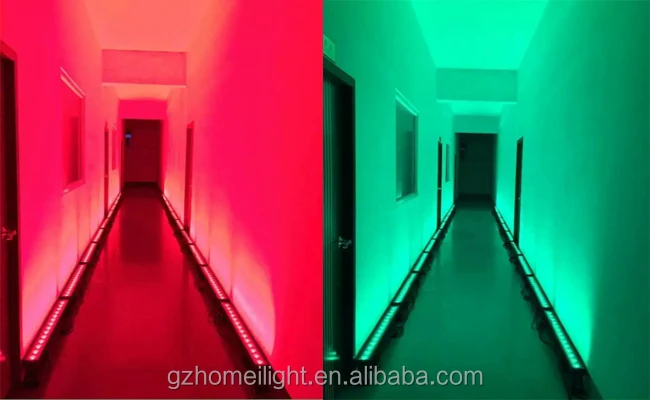 RGB wall washing lamp LED wall washer light for high rise building 24pcs 5in1 outdoor washer bar with remove control Waterproof